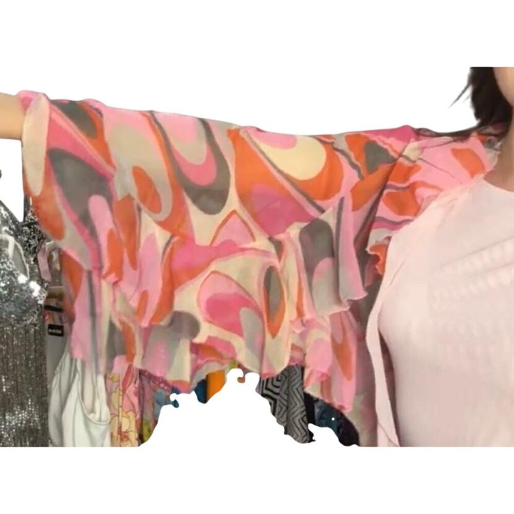 Vintage Y2K Ruffled Cardigan Shrug One Size - Picture 3 of 4